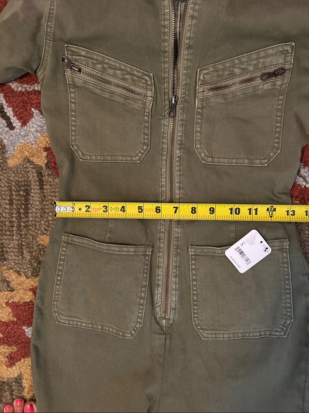 Free People Moss Lennox Utility Zip Jumpsuit Size Small - Picture 6 of 9